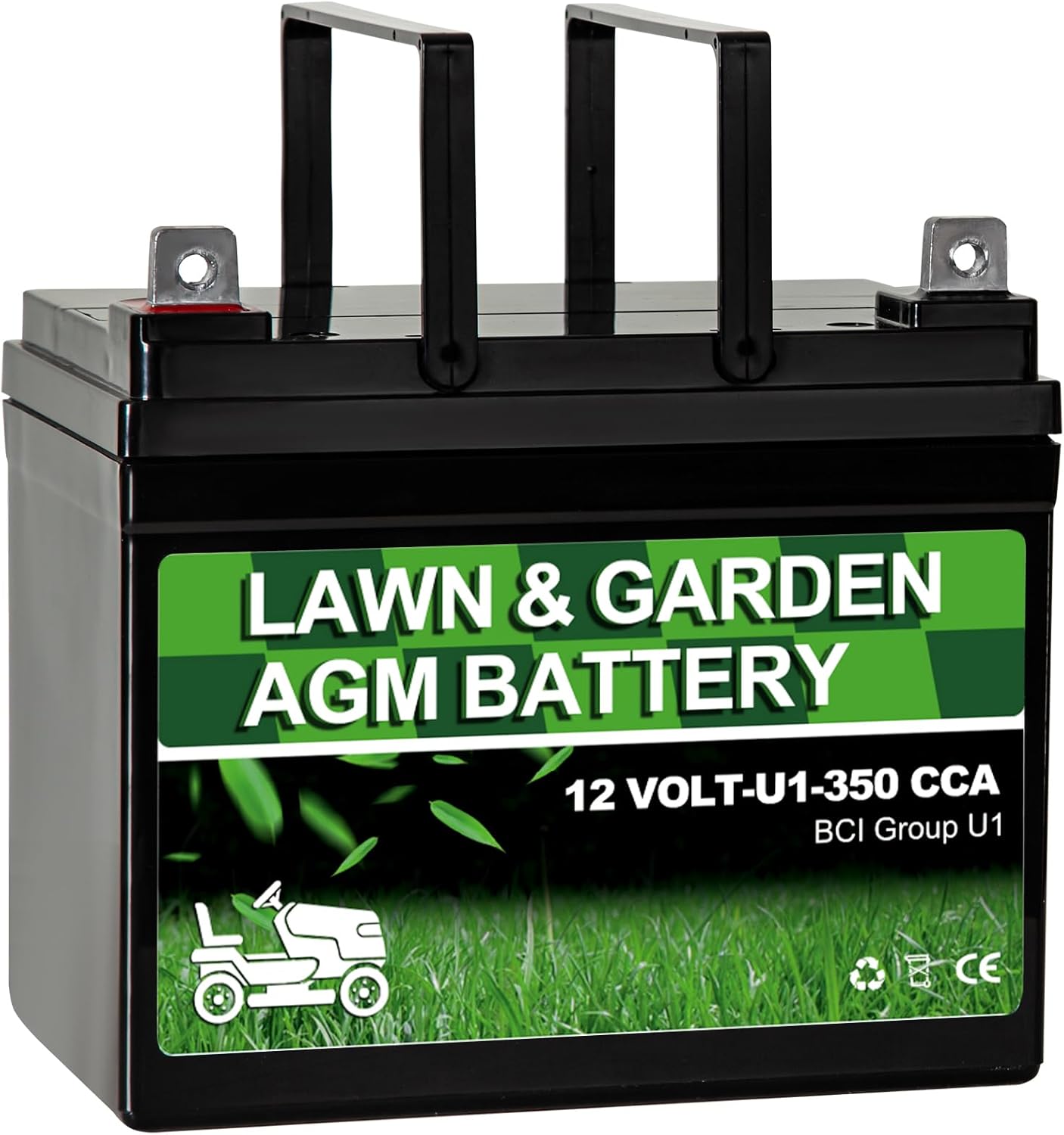 12V 350CCA AGM Lawn & Garden Battery â€?Group U1 Rechargeable SLA Starting Battery for Lawn Mowers, Tractors â€?Compatible with John Deere, Toro, Cub Cadet, Craftsman